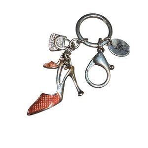 Bellagio Las Vegas Keychain High Heel Stiletto & Crystal Handbag Charms Silver